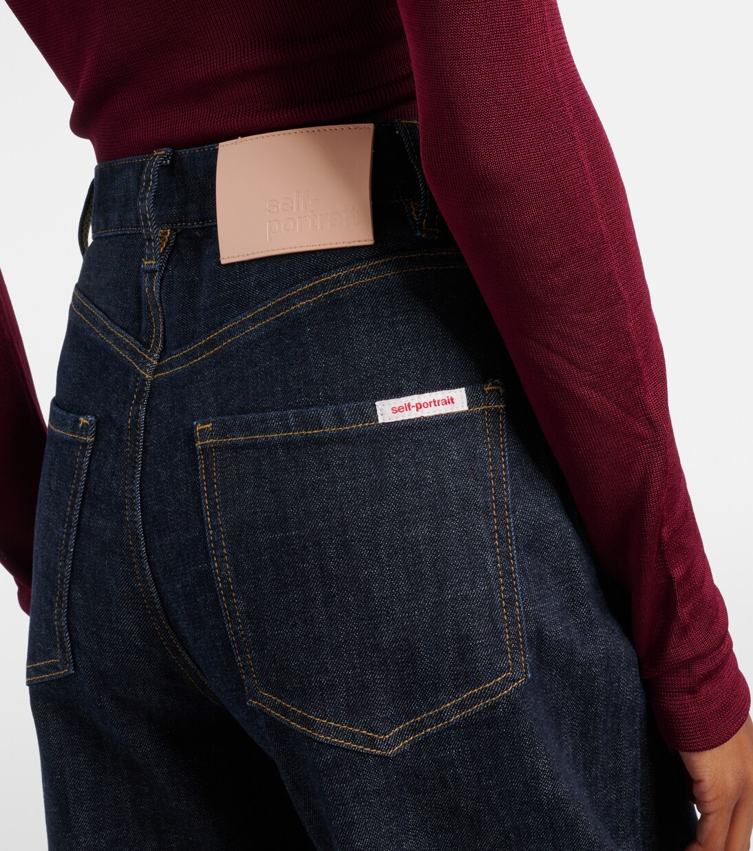 High-rise barrel-leg jeans | Self-Portrait