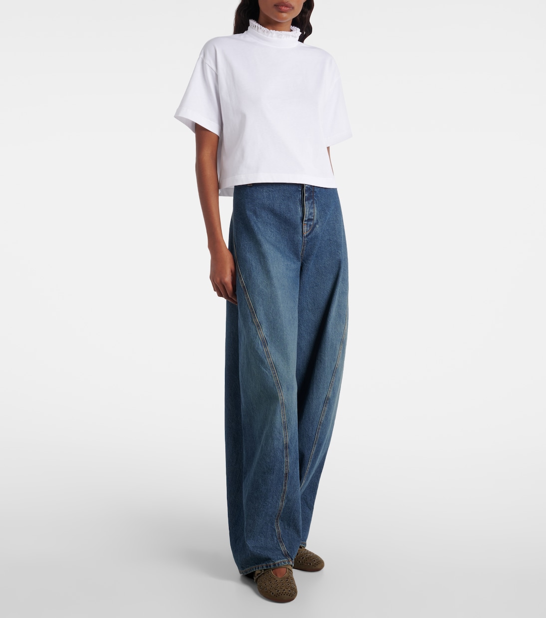 Mary-Jane-Ballerinas La Ballerine aus Veloursleder | Alaïa