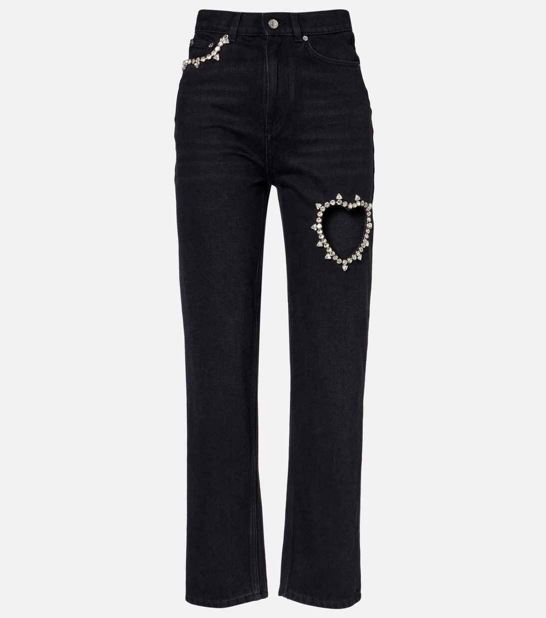 Wide-Leg Jeans mit Kristallen | Area