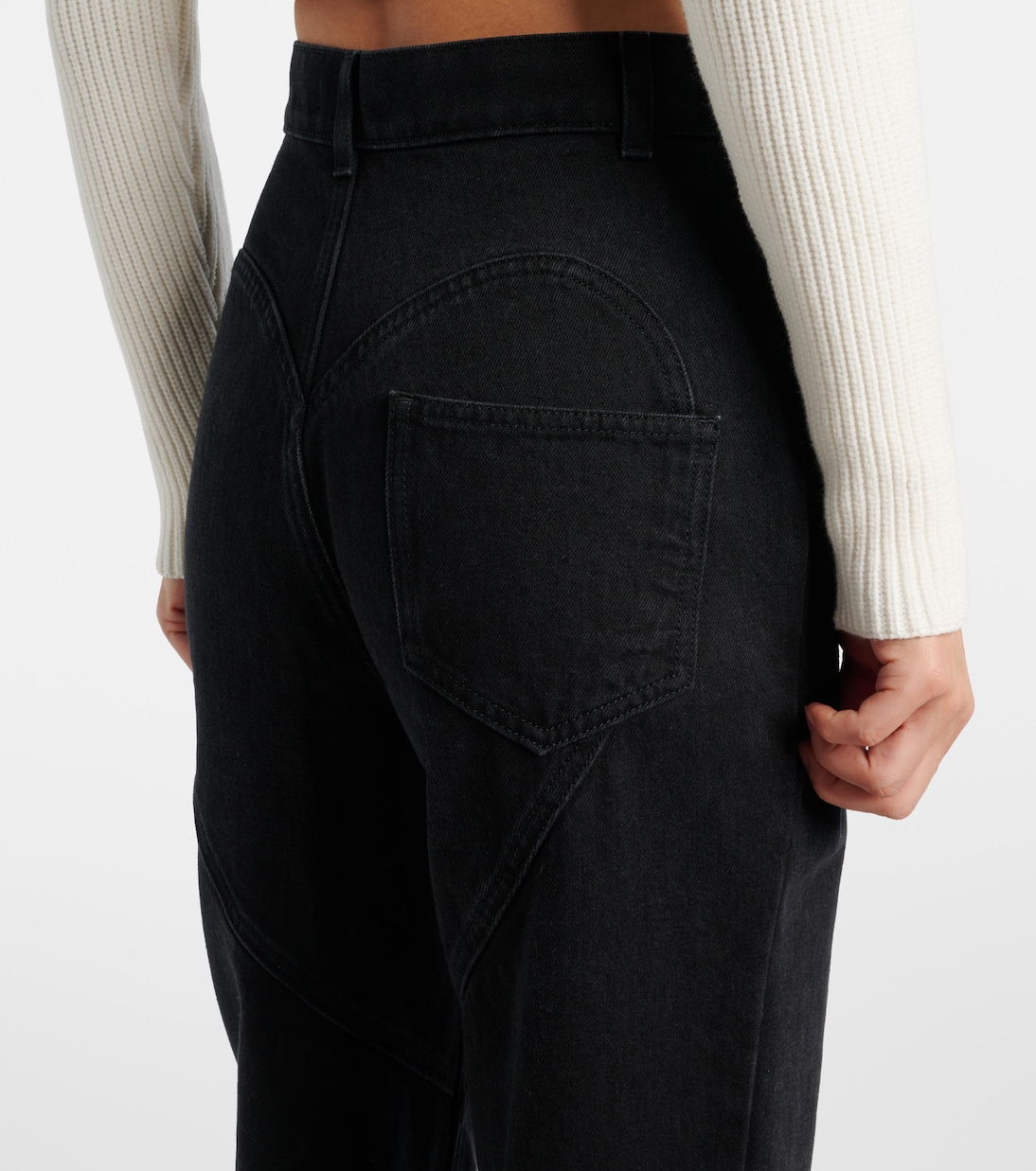 Wide-Leg Jeans mit Kristallen | Area