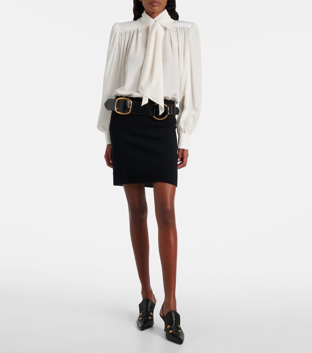 Agnes embellished leather slingback pumps | Chloé