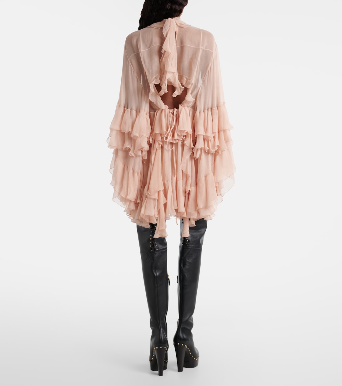 Ruffled silk muslin minidress | Chloé