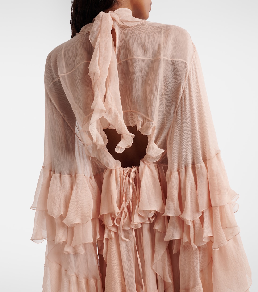 Ruffled silk muslin minidress | Chloé