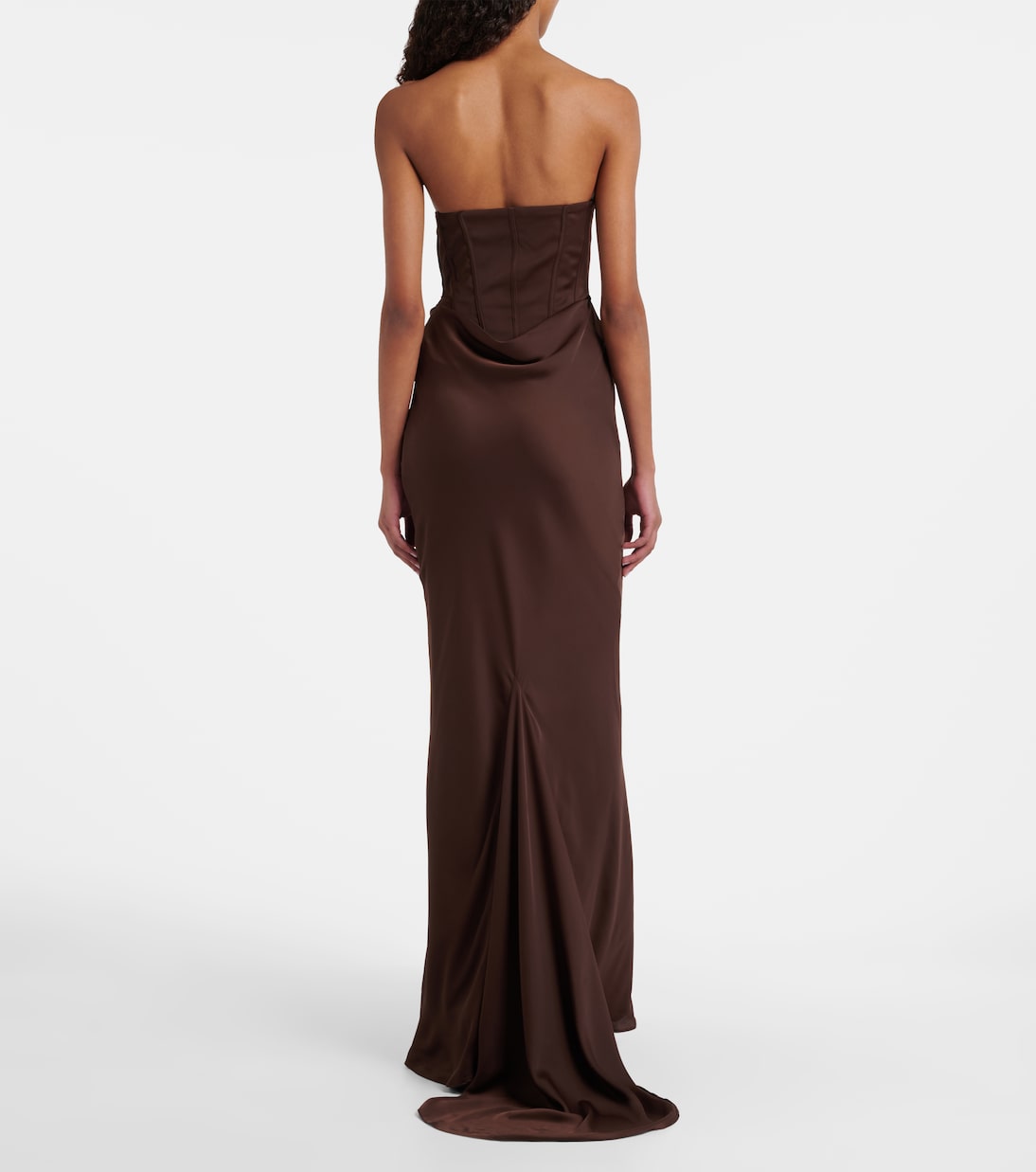 Bustier-Robe aus Satin | Rotate