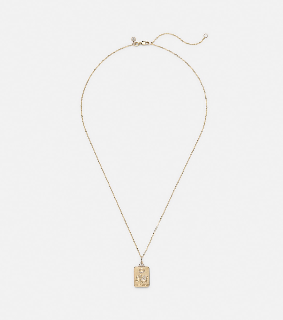 The Elephant Tarot Card 14kt gold pendant necklace with diamonds | Sydney Evan