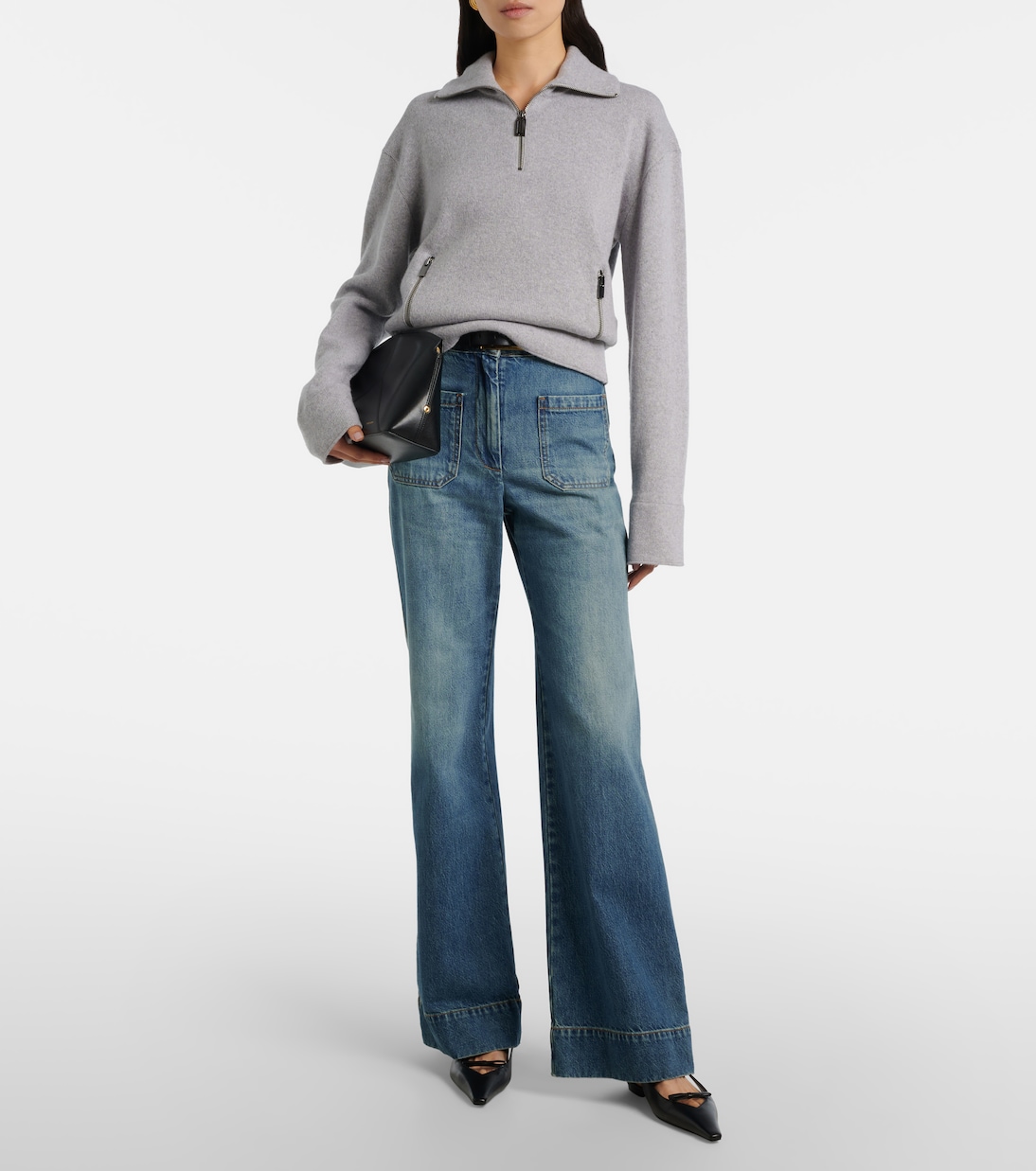 Wool and cashmere half-zip sweater | Victoria Beckham