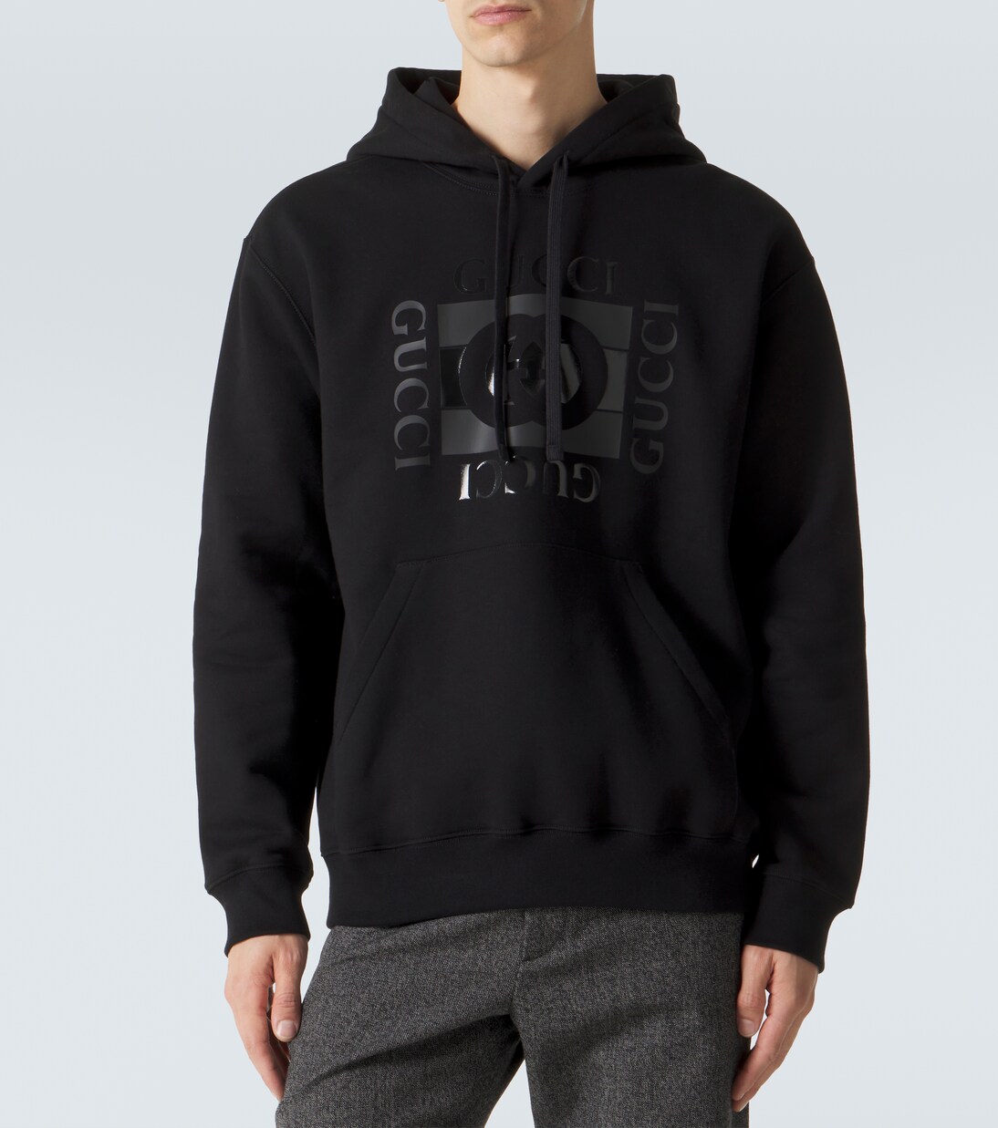 Logo cotton jersey hoodie | Gucci