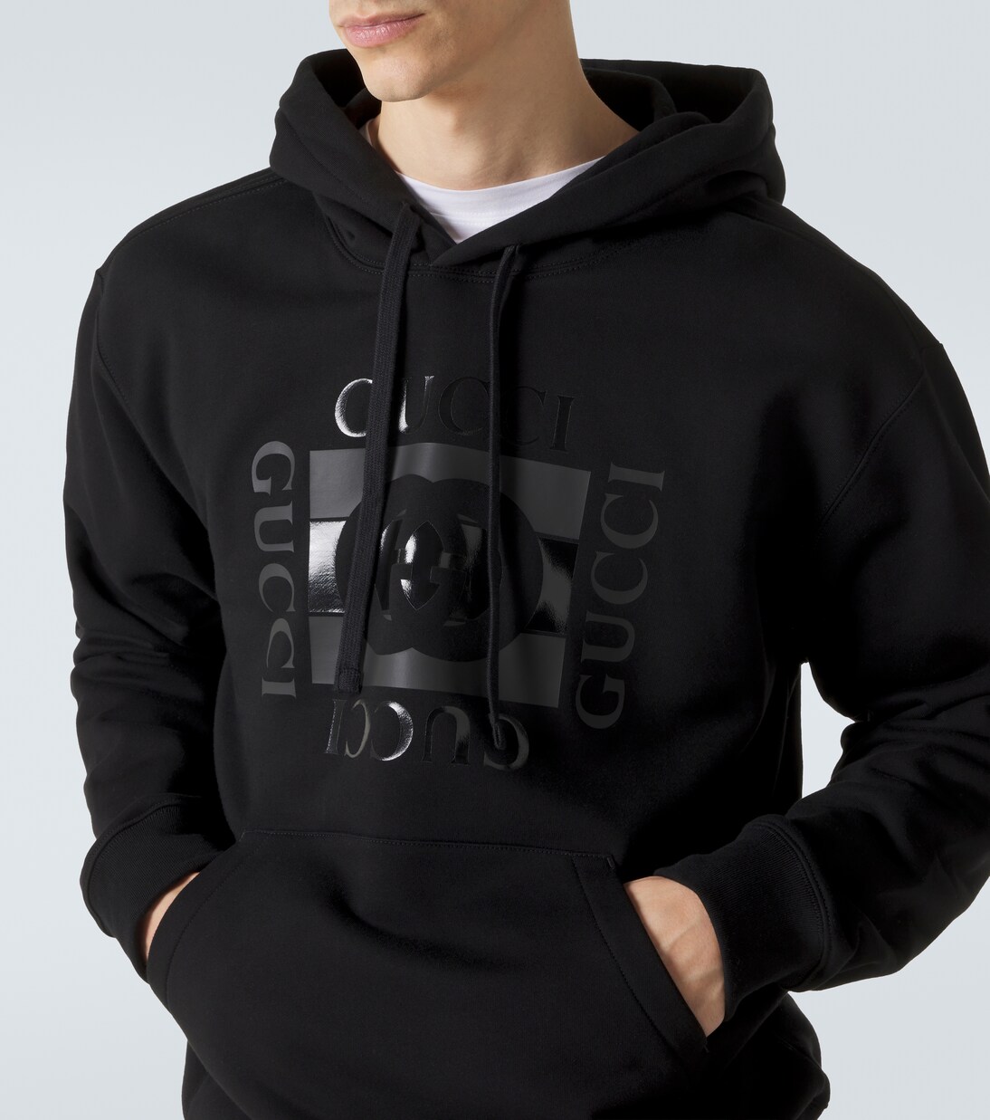 Logo cotton jersey hoodie | Gucci