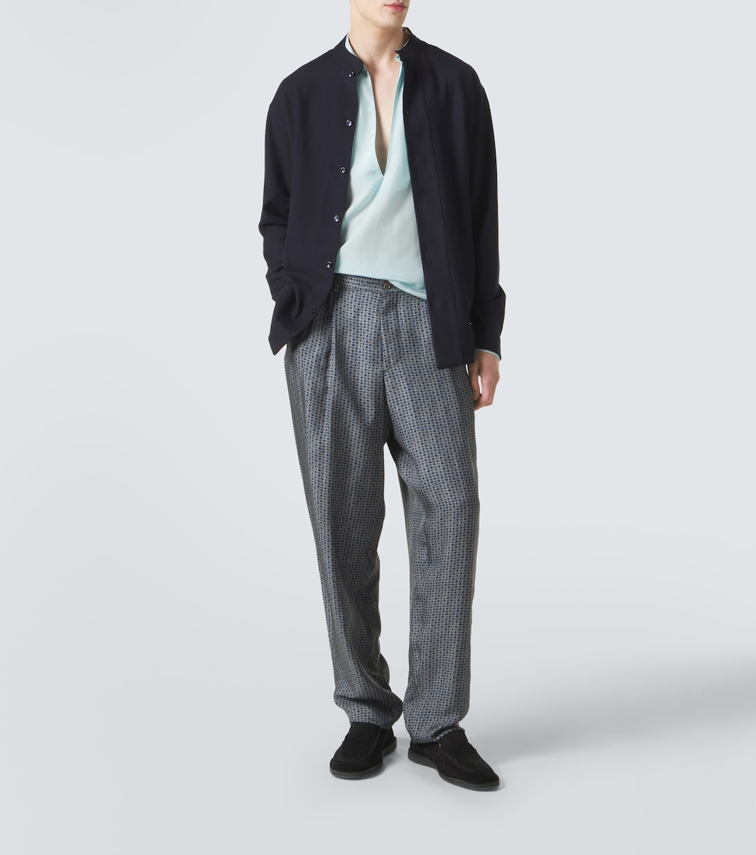 Pleated printed tapered pants | Giorgio Armani