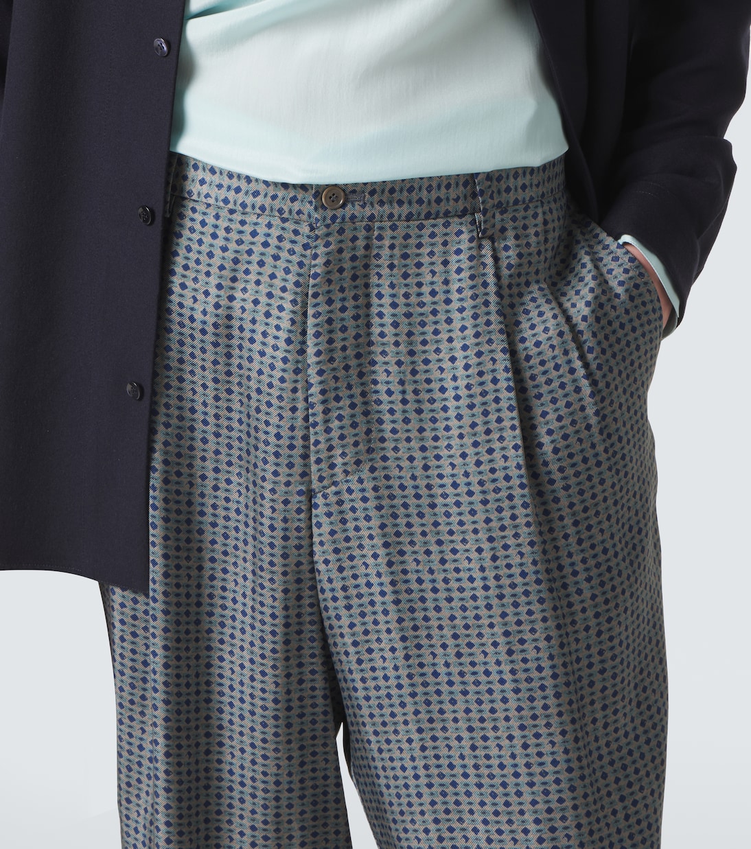 Pleated printed tapered pants | Giorgio Armani