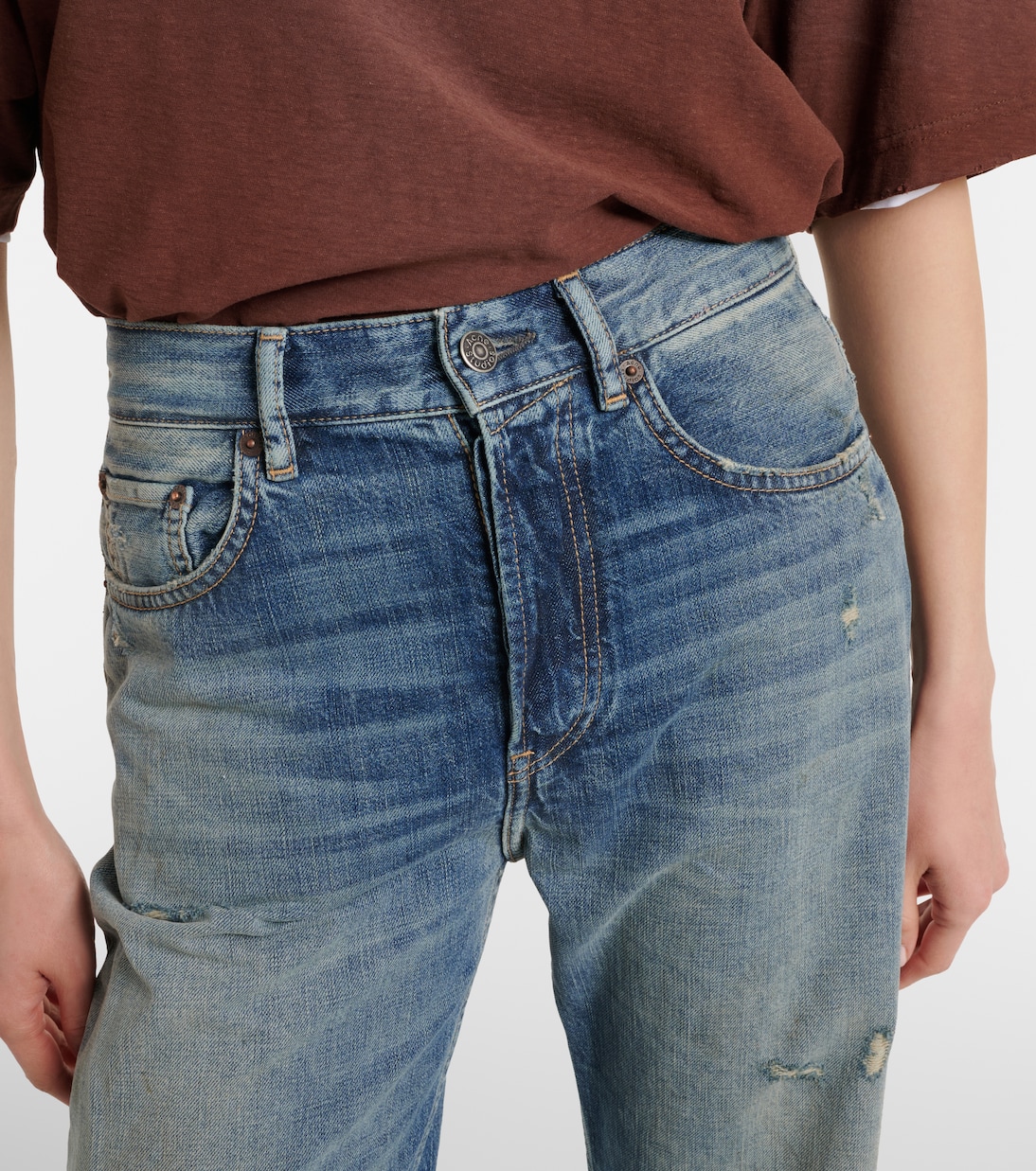 Jeans anchos 2021F con efecto desgastado | Acne Studios