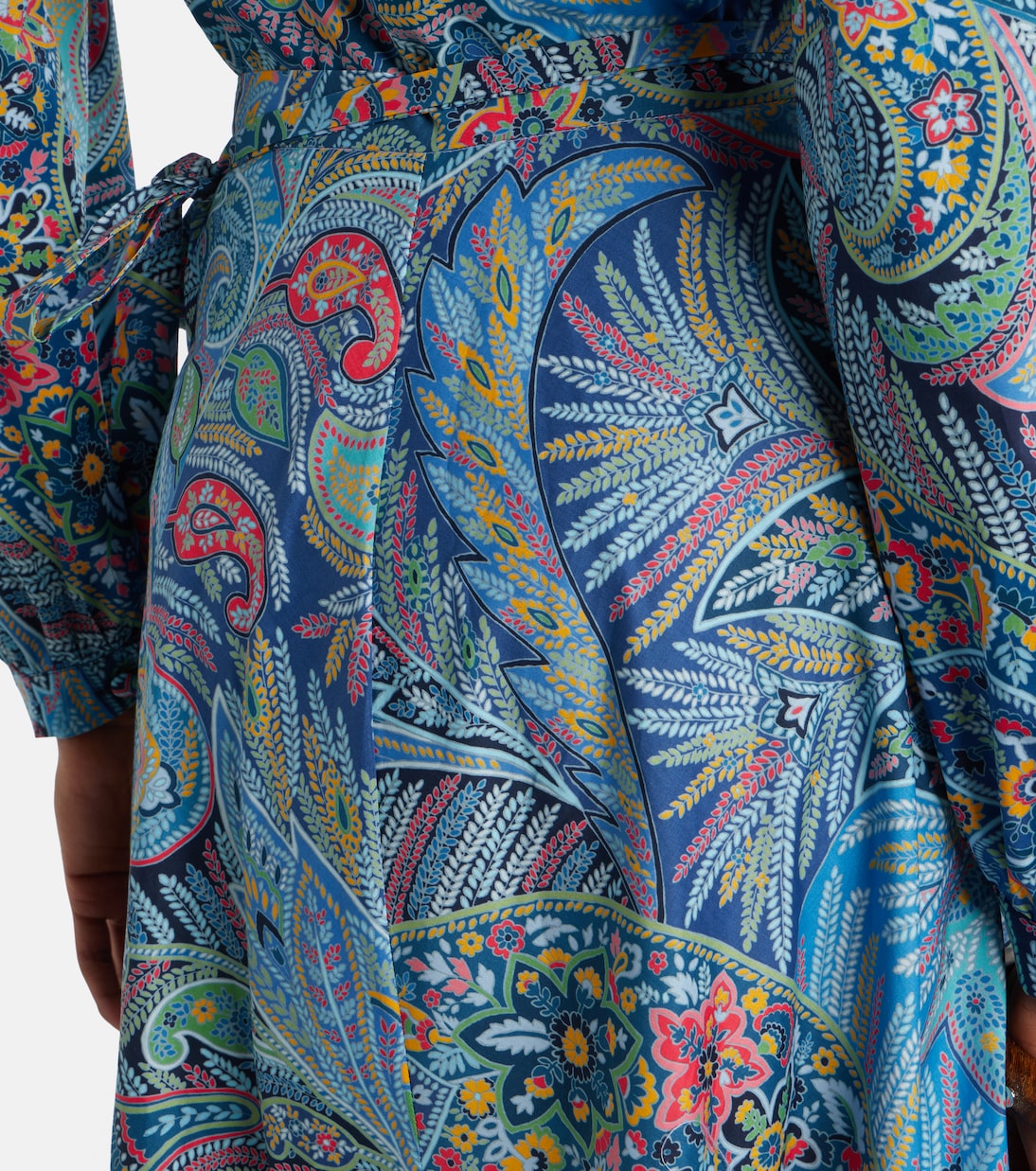 Paisley ruffled cotton-blend midi skirt | Etro