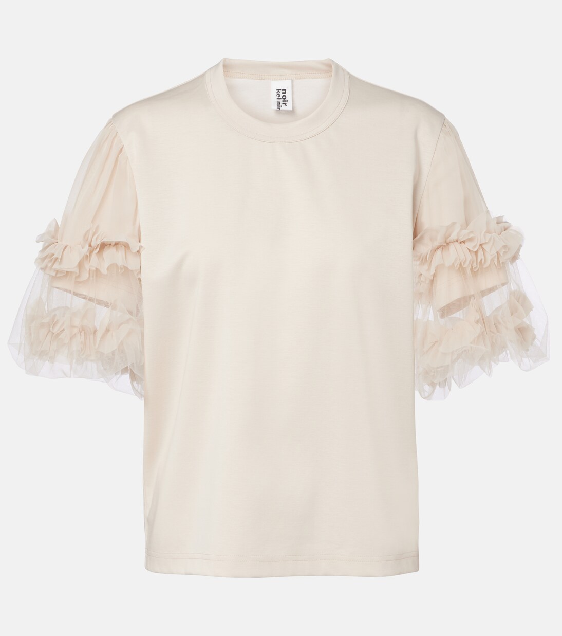 Camiseta de algodón con tul | Noir Kei Ninomiya