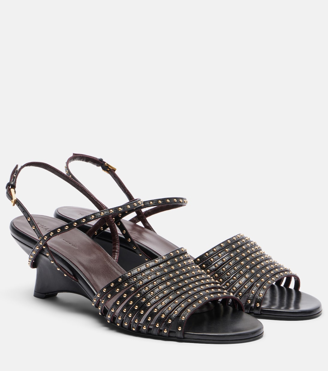 Drew studded leather wedge sandals | Khaite