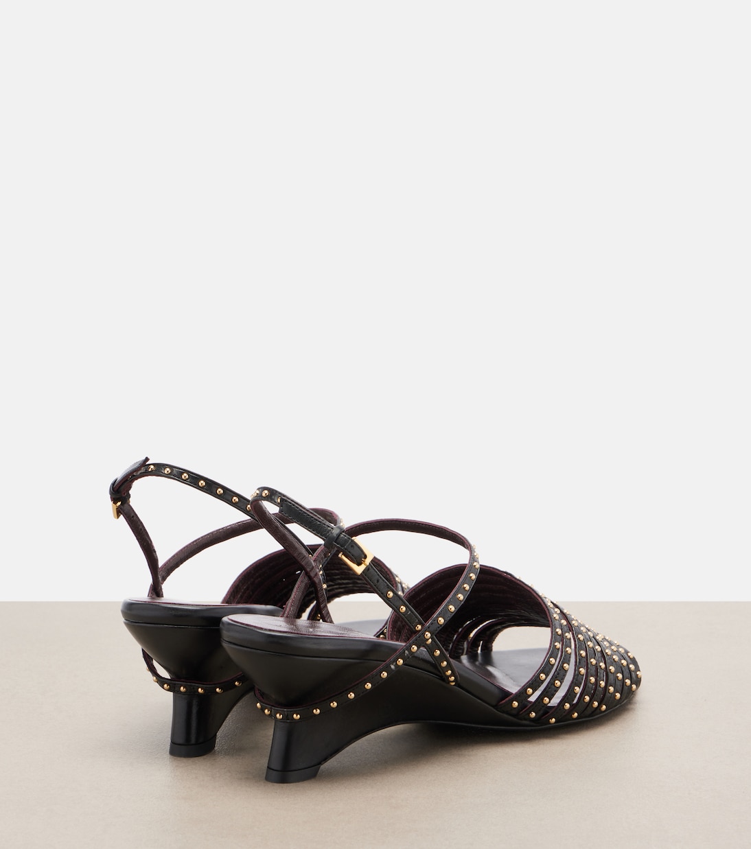 Drew studded leather wedge sandals | Khaite