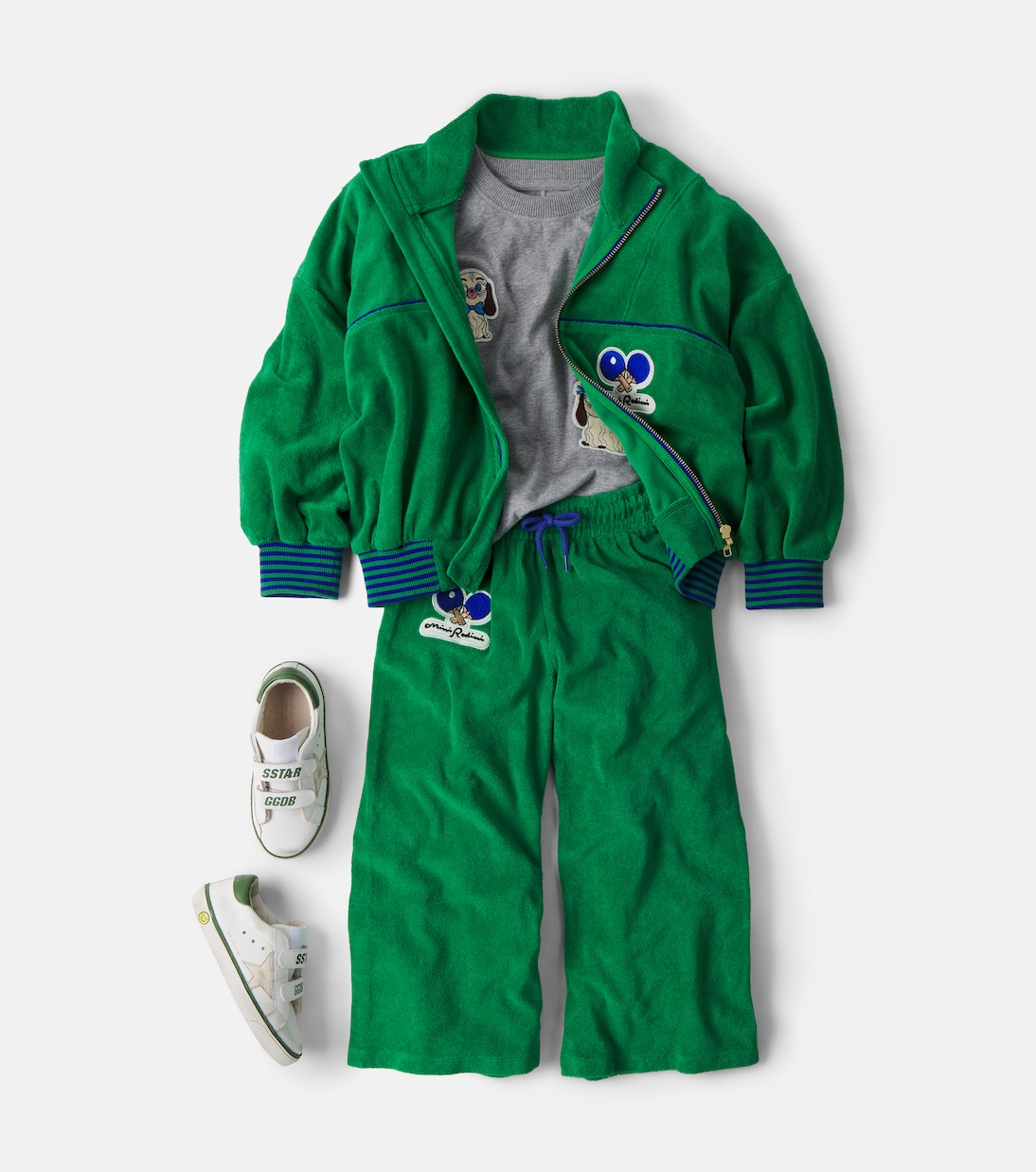 Patch-appliqué cotton terry cardigan  | Mini Rodini