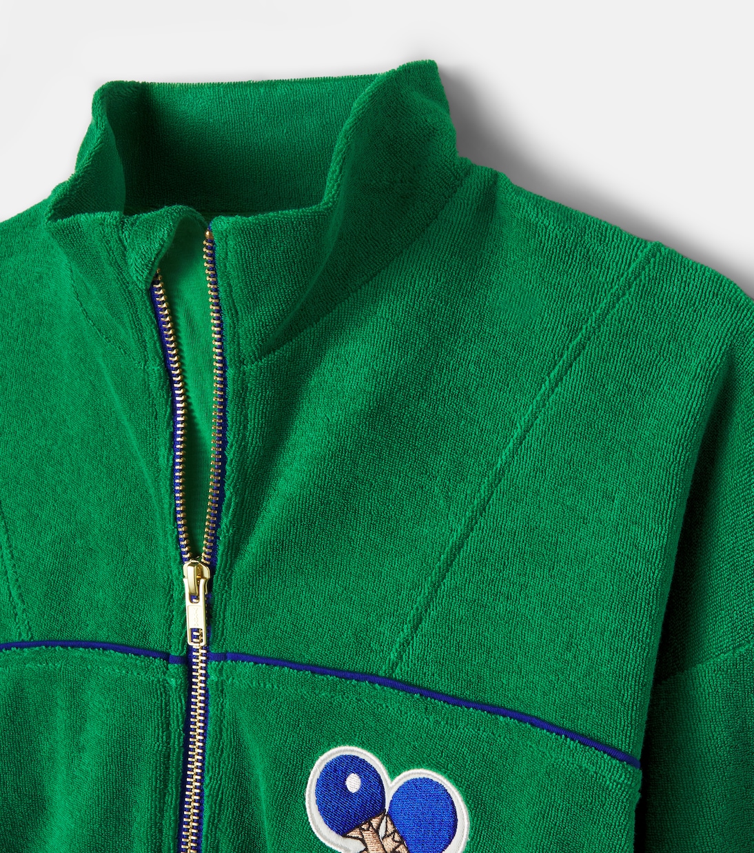 Patch-appliqué cotton terry cardigan  | Mini Rodini