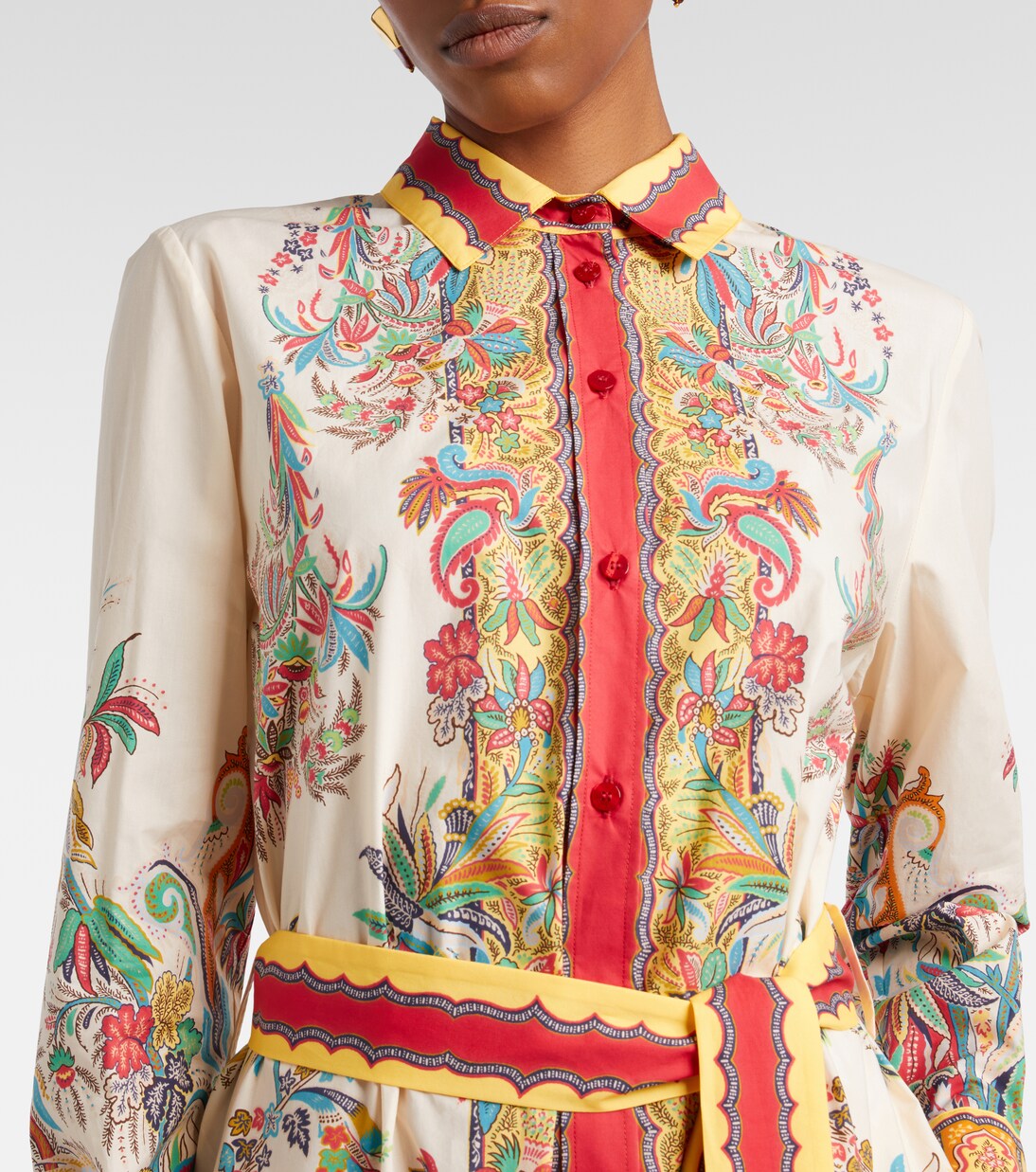 Paisley belted cotton shirt dress | Etro
