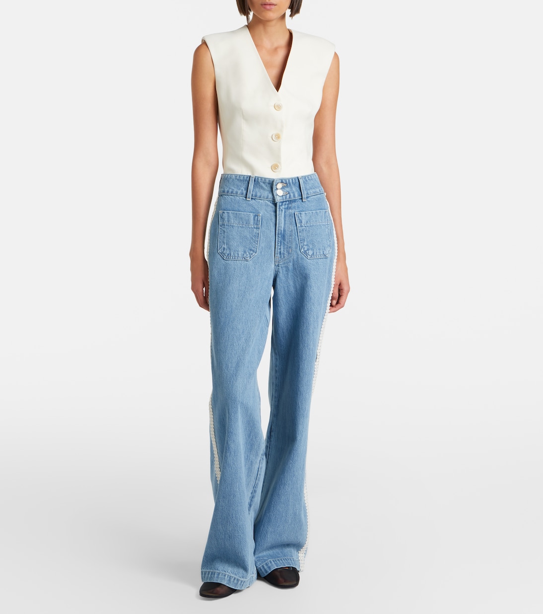 Taylor high-rise wide-leg jeans | Veronica Beard
