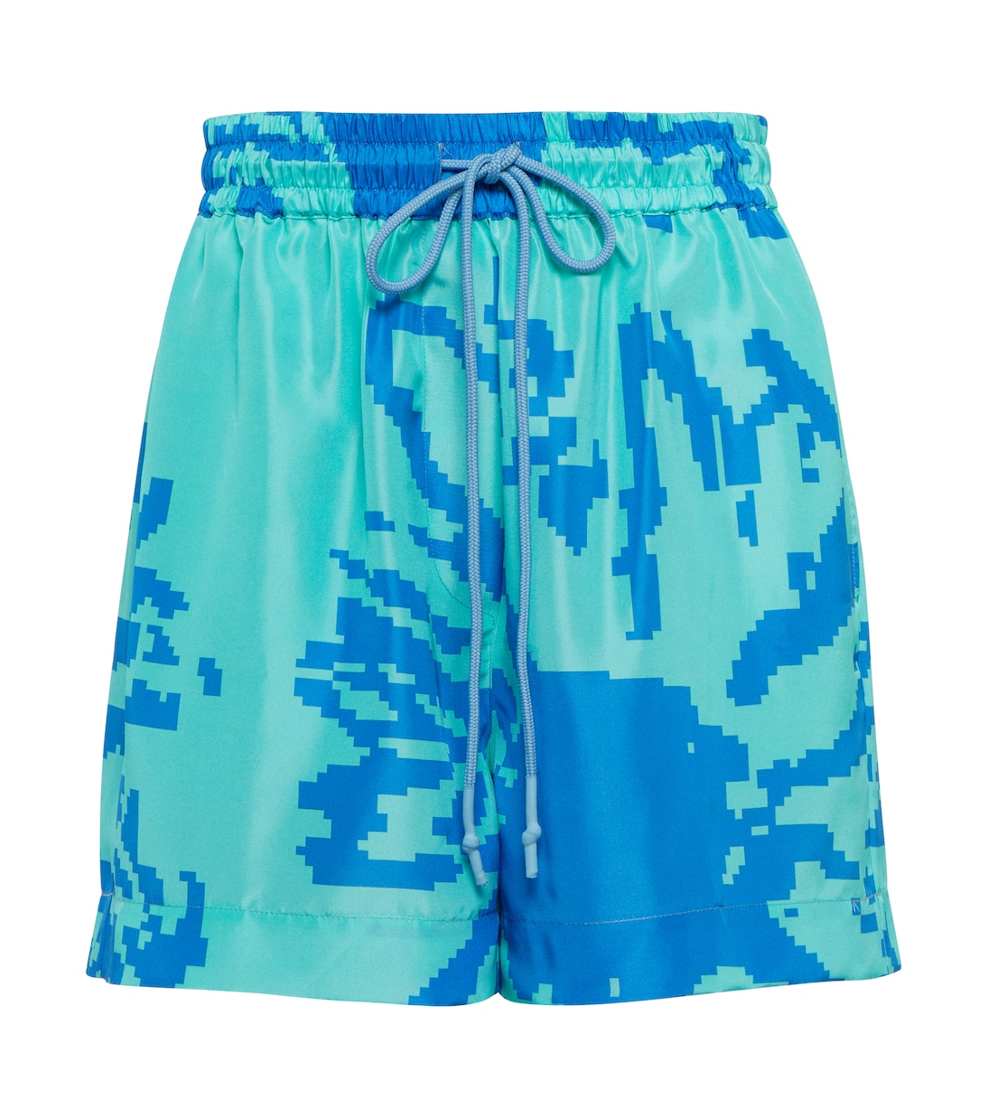 High-Rise Shorts Pixel aus Seide | Lee Mathews