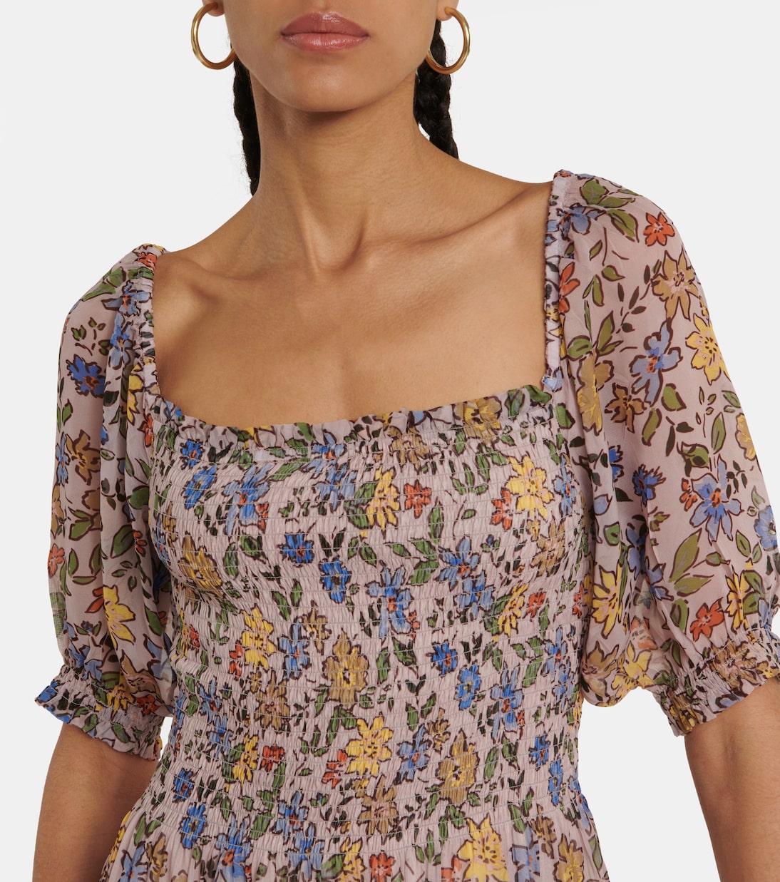 Robe Estelle en crêpe à fleurs | Velvet