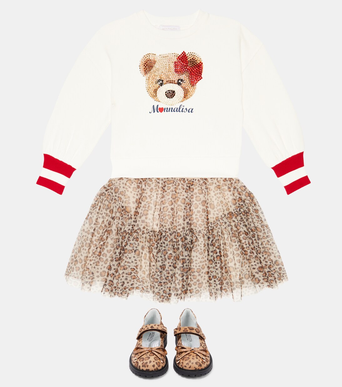 Jupe en tulle à motif léopard | Monnalisa