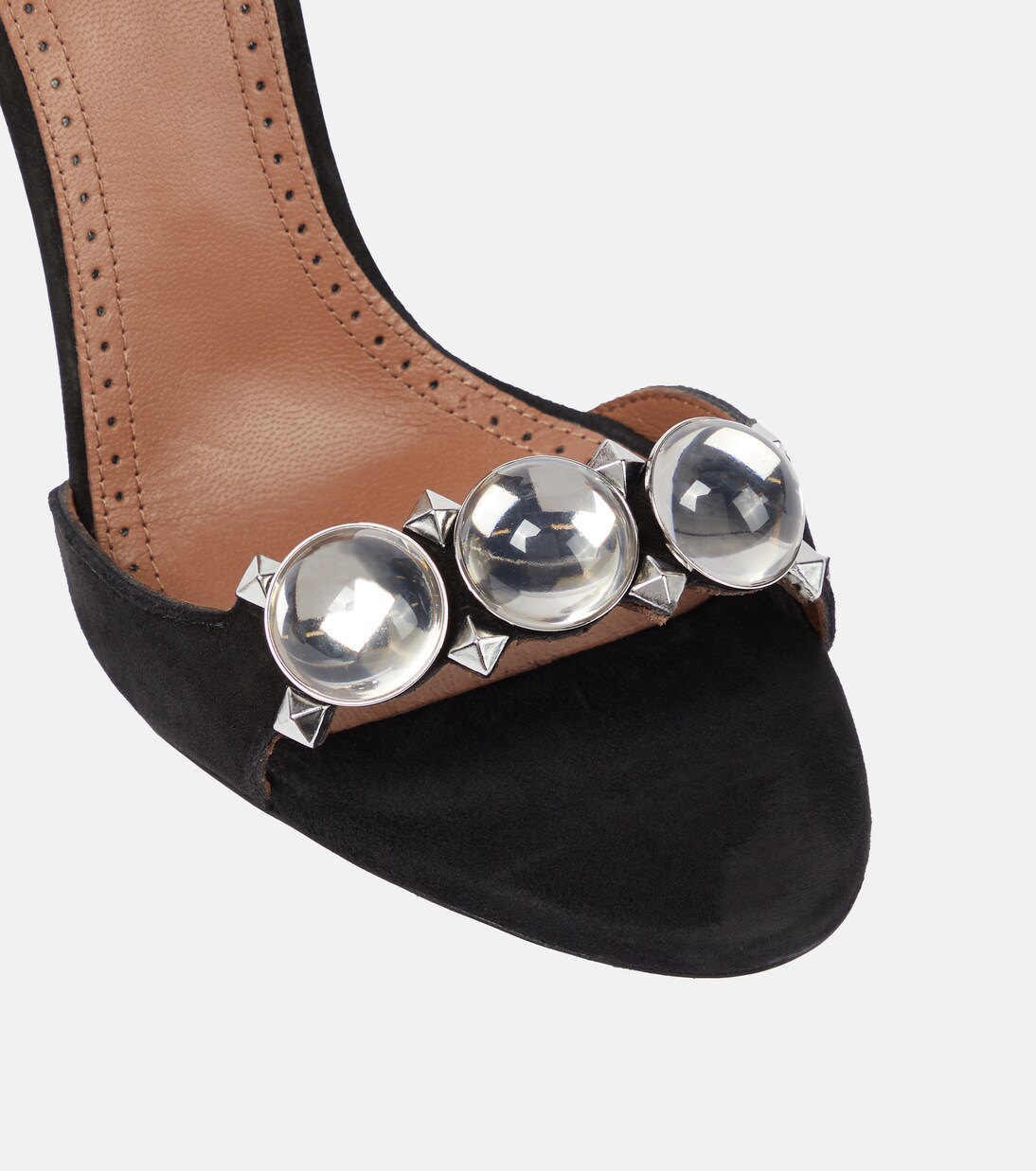 La Bombe 110缀饰绒面革凉鞋 | Alaïa