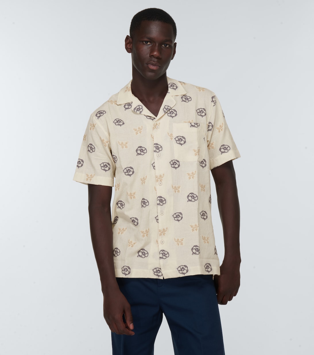 Marne fil-coupé bowling shirt | Orlebar Brown