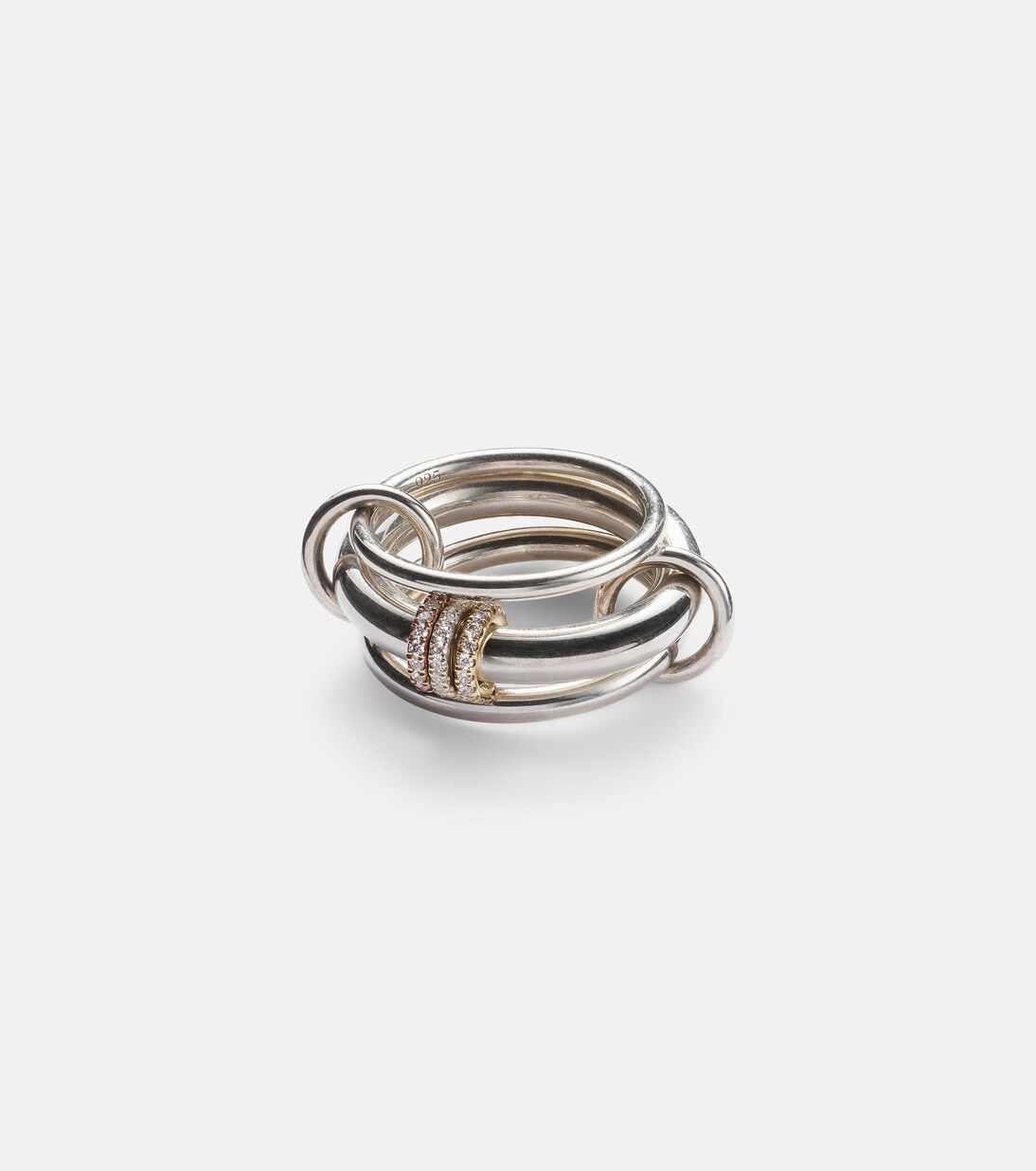 Gemini sterling silver ring with white diamonds | Spinelli Kilcollin