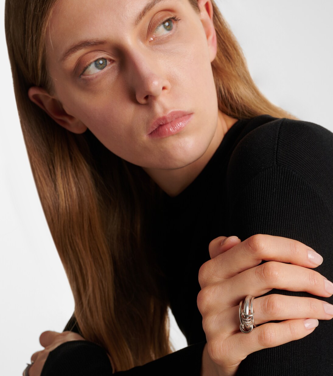 Gemini sterling silver ring with white diamonds | Spinelli Kilcollin