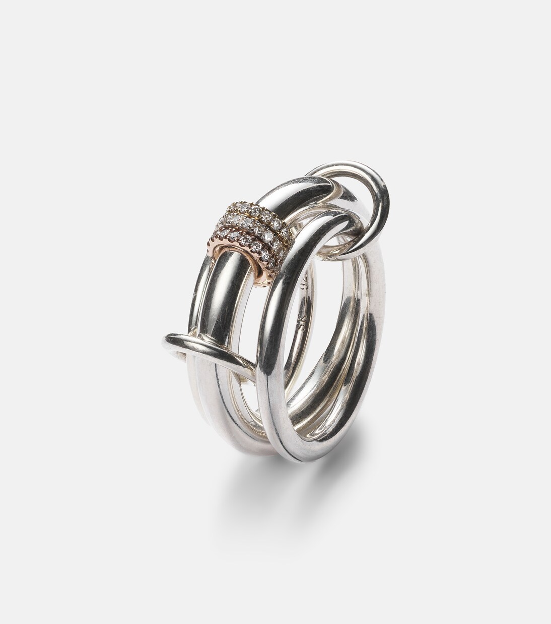 Gemini sterling silver ring with white diamonds | Spinelli Kilcollin