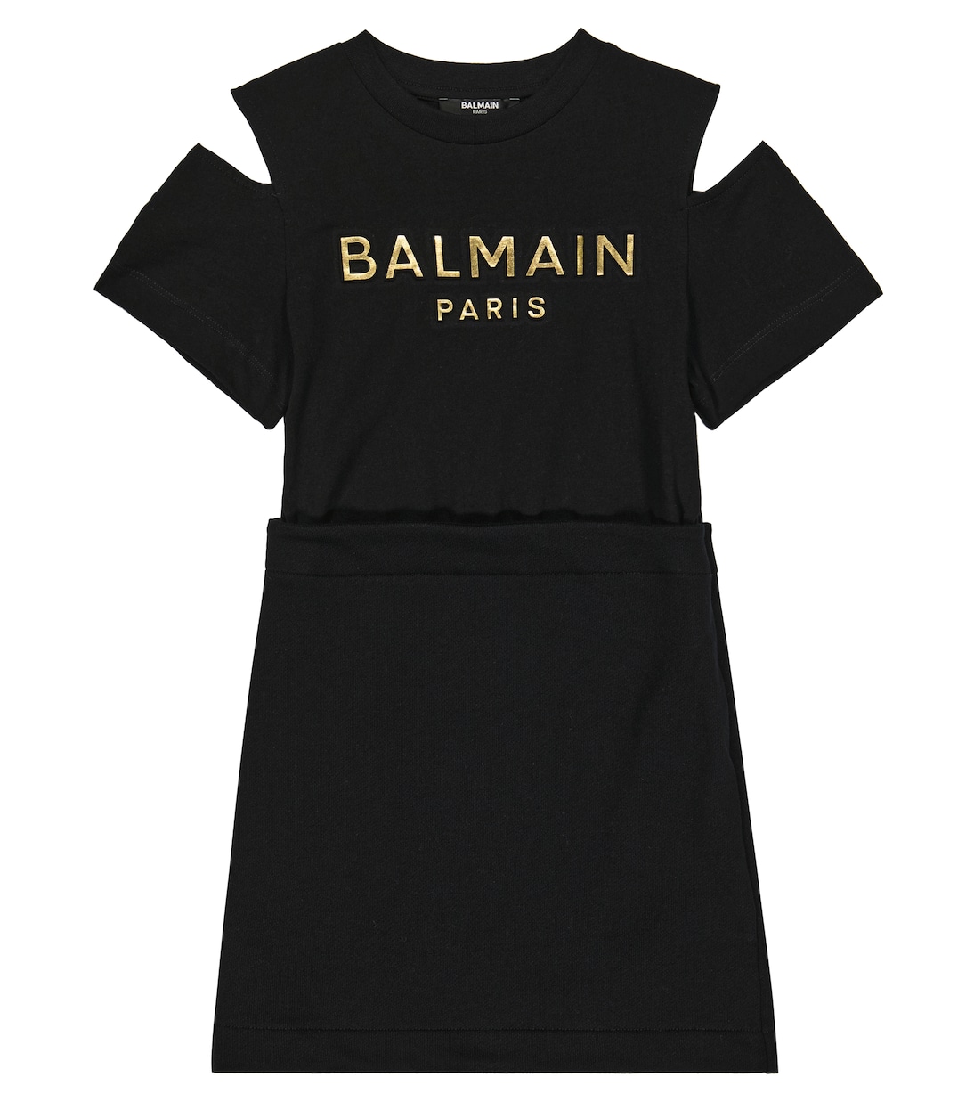 Robe t-shirt en coton à logo | Balmain Kids