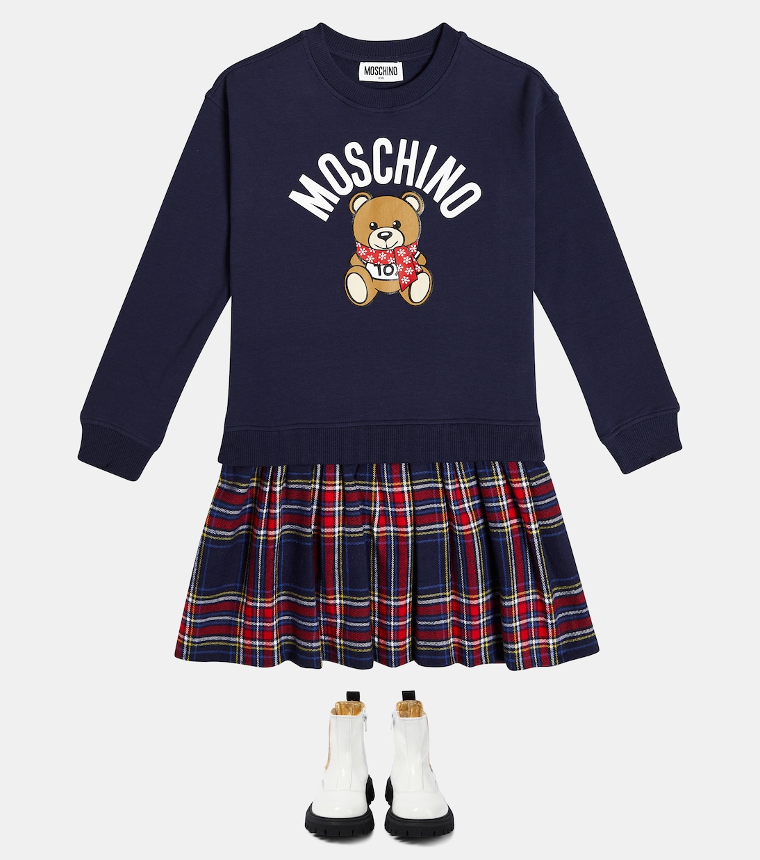 Logo patent leather boots | Moschino Kids