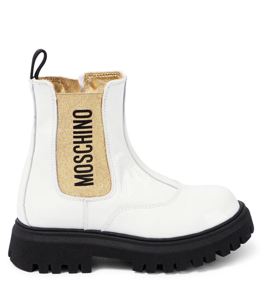 Logo patent leather boots | Moschino Kids