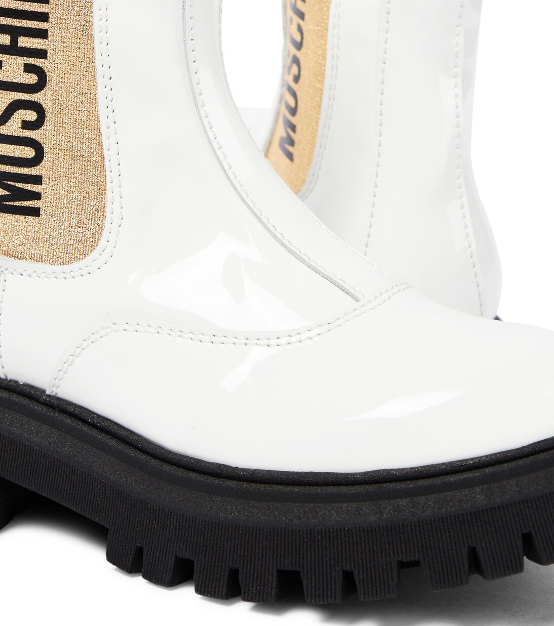 Logo patent leather boots | Moschino Kids