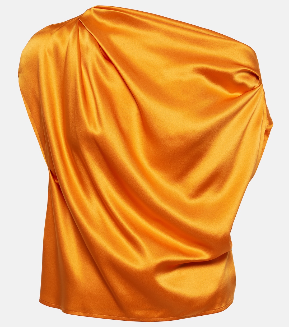 Draped one-shoulder silk top | The Sei