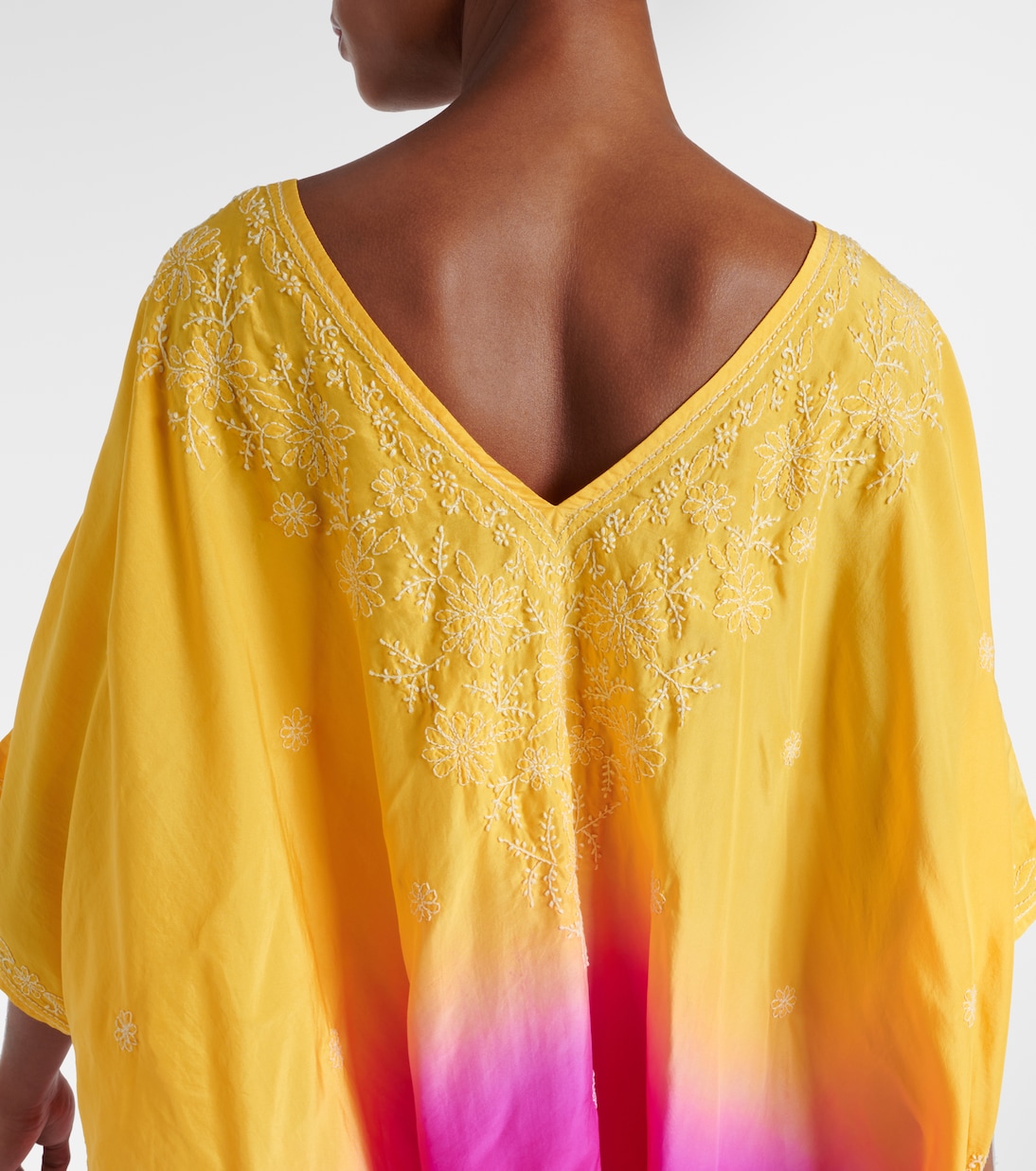 Embroidered ombré silk kaftan | Juliet Dunn