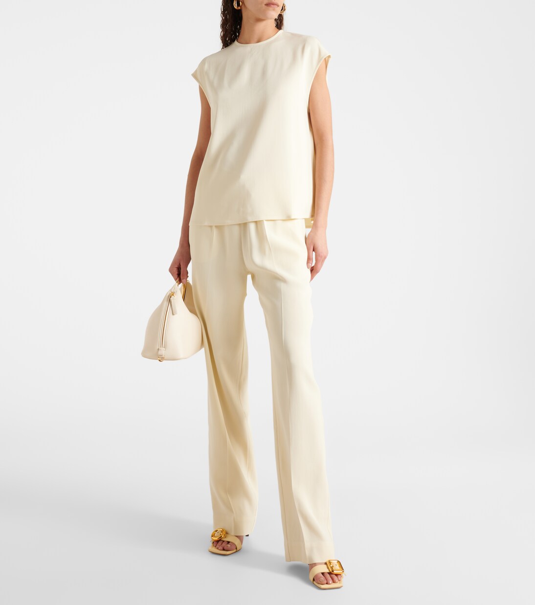 Pantalon droit Aurelia en crêpe | Asceno