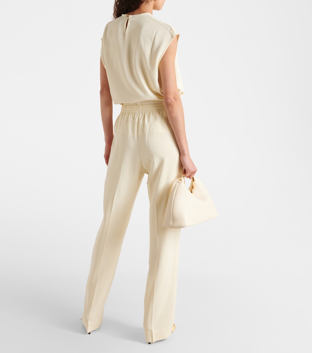 Pantalon droit Aurelia en crêpe | Asceno