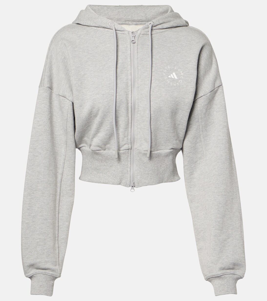 Cropped cotton jersey hoodie | Adidas by Stella McCartney