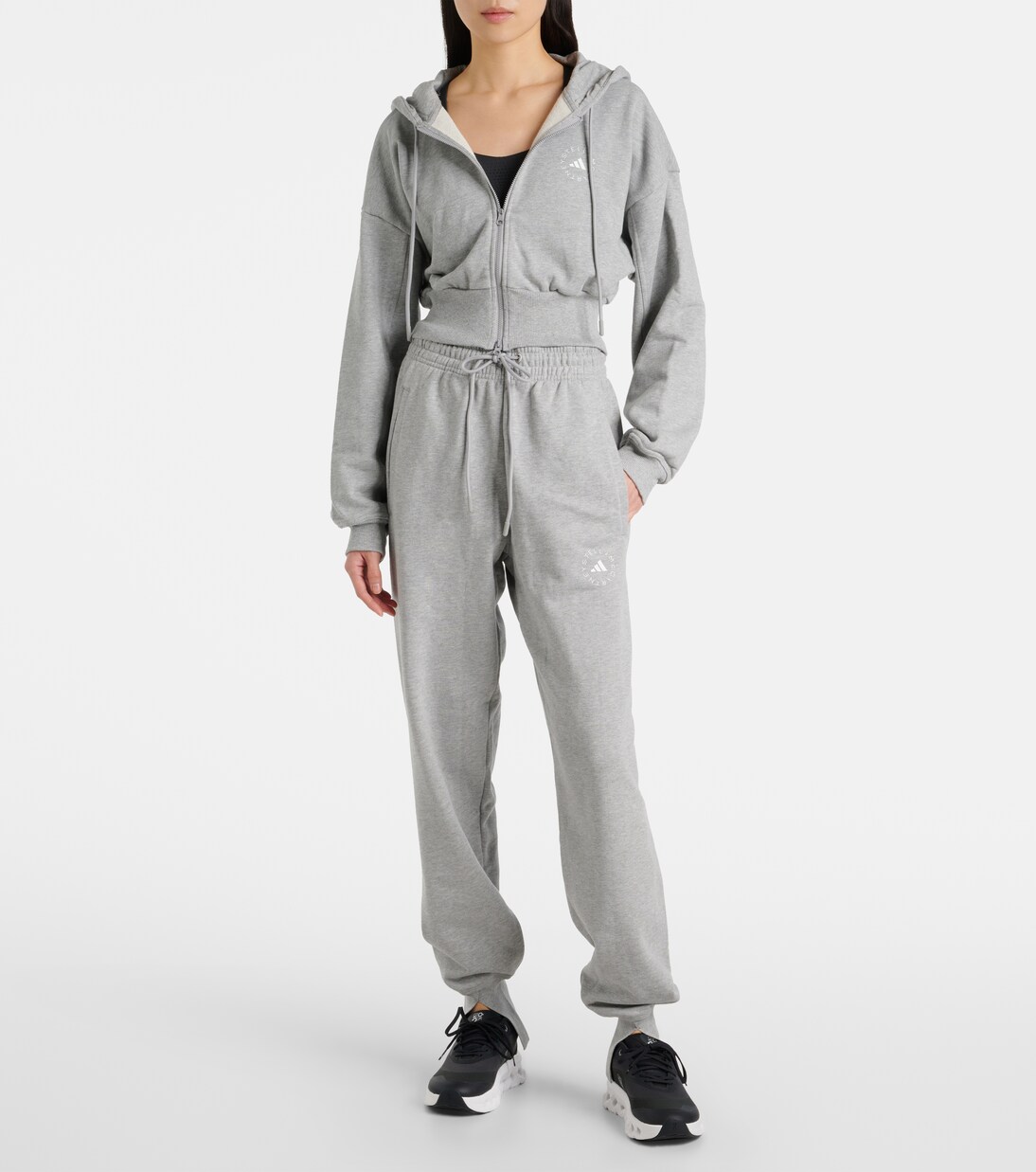 Cropped cotton jersey hoodie | Adidas by Stella McCartney