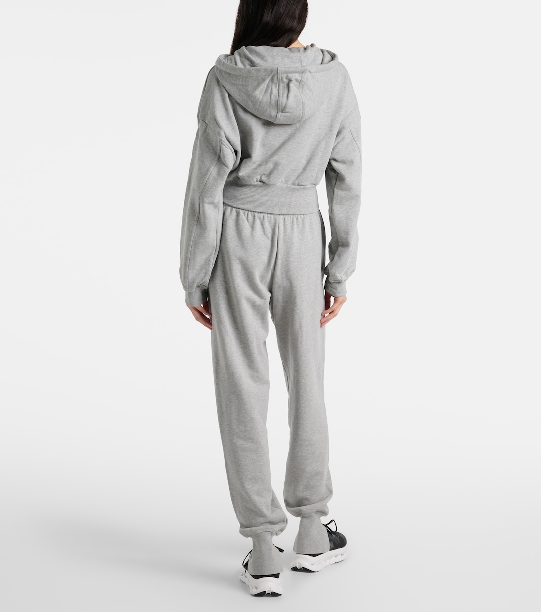 Cropped cotton jersey hoodie | Adidas by Stella McCartney