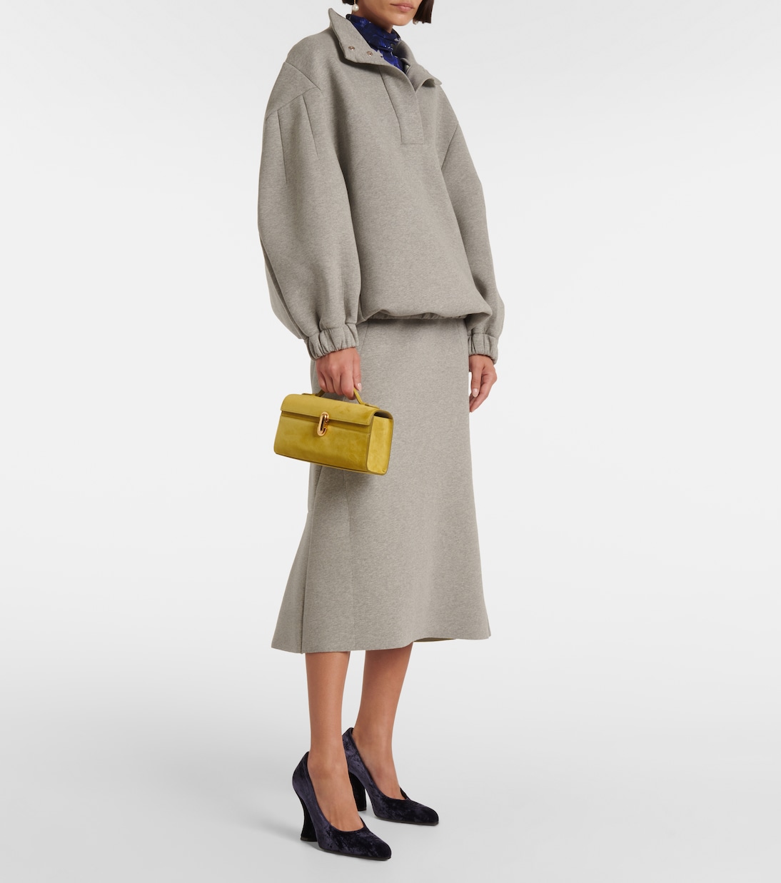 Symmetry Pochette suede tote bag | Savette