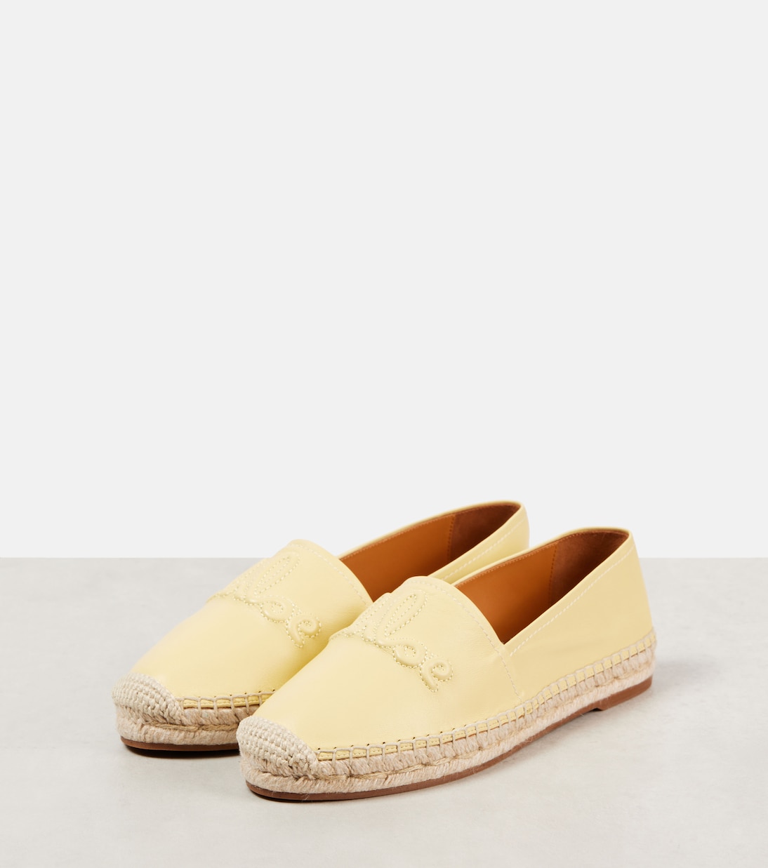 Isla皮革草编鞋 | Chloé