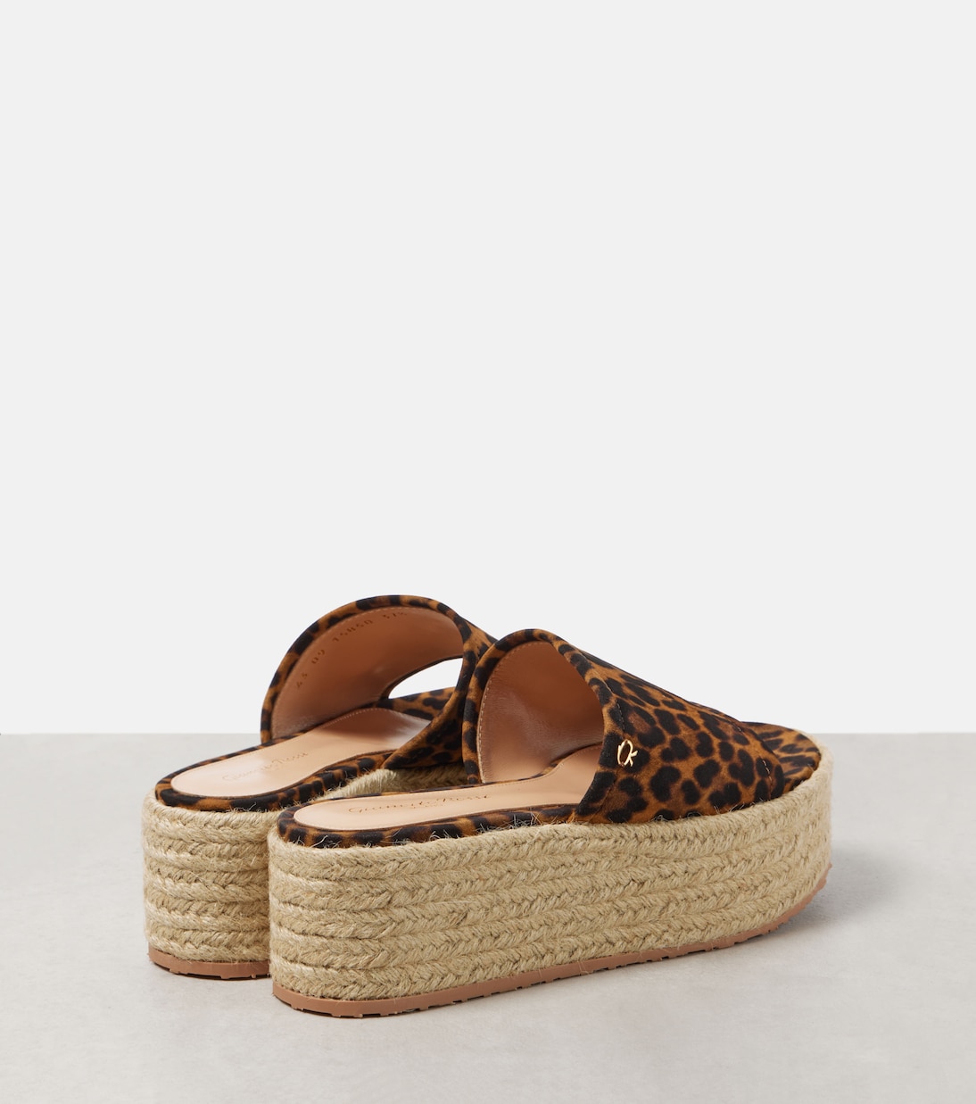 Leopard-print suede espadrille slides | Gianvito Rossi