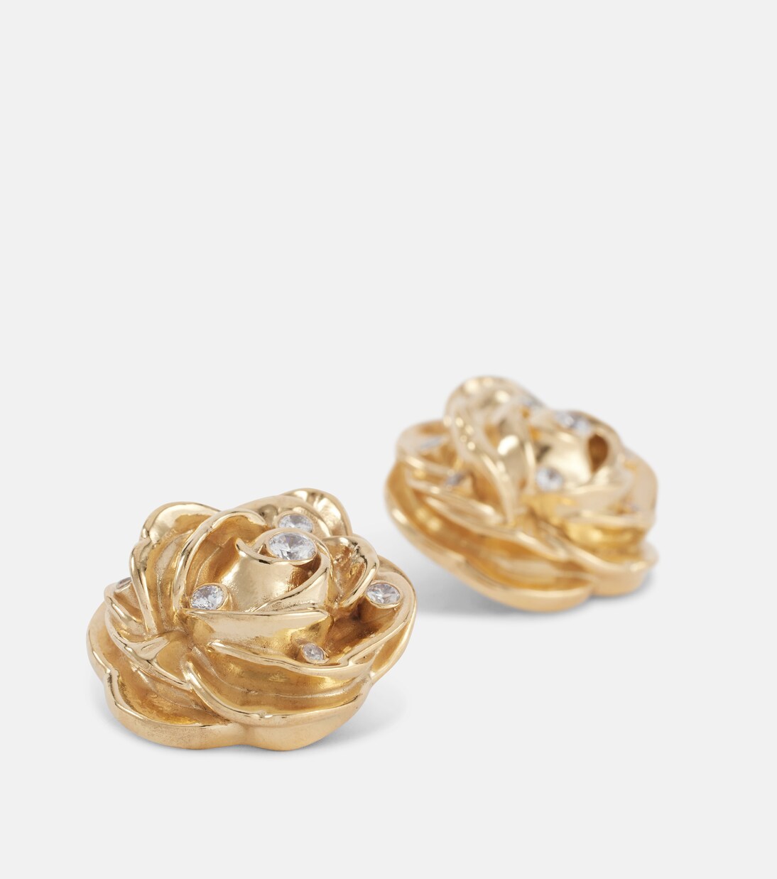 Orecchini bagnati in oro con cristalli | Magda Butrym