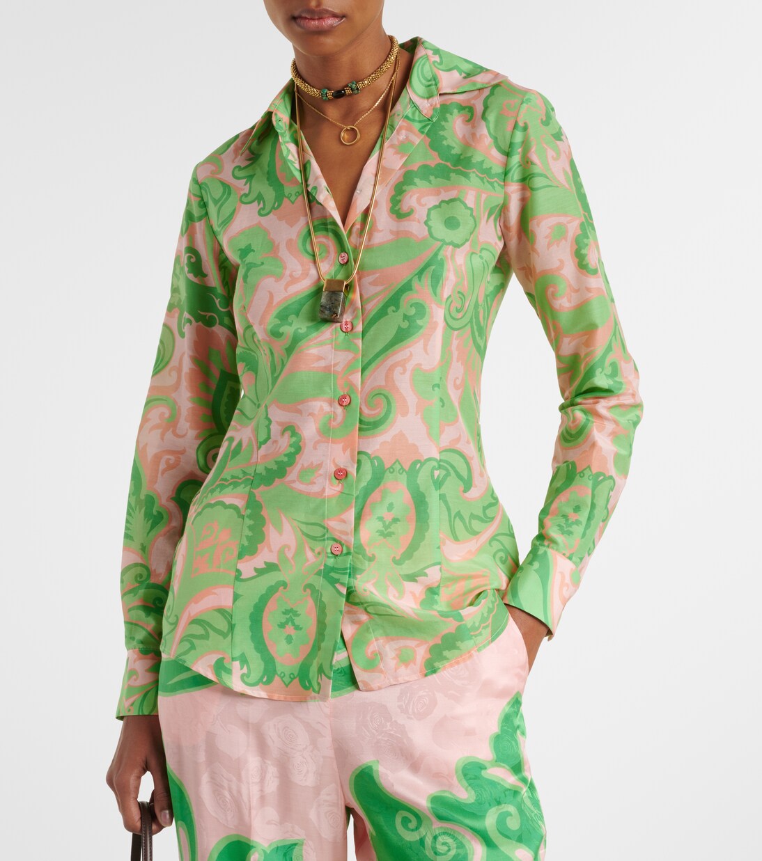 Bedrucktes Hemd aus Baumwolle und Seide | Etro