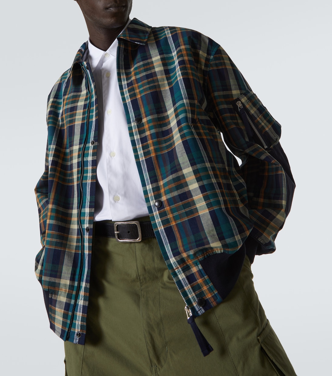 Checked cotton and linen blouson | Comme des Garçons Homme