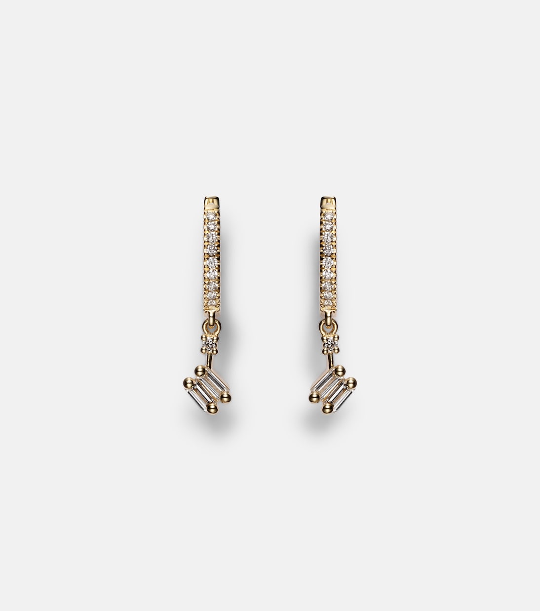 18kt gold drop earrings with diamonds | Suzanne Kalan