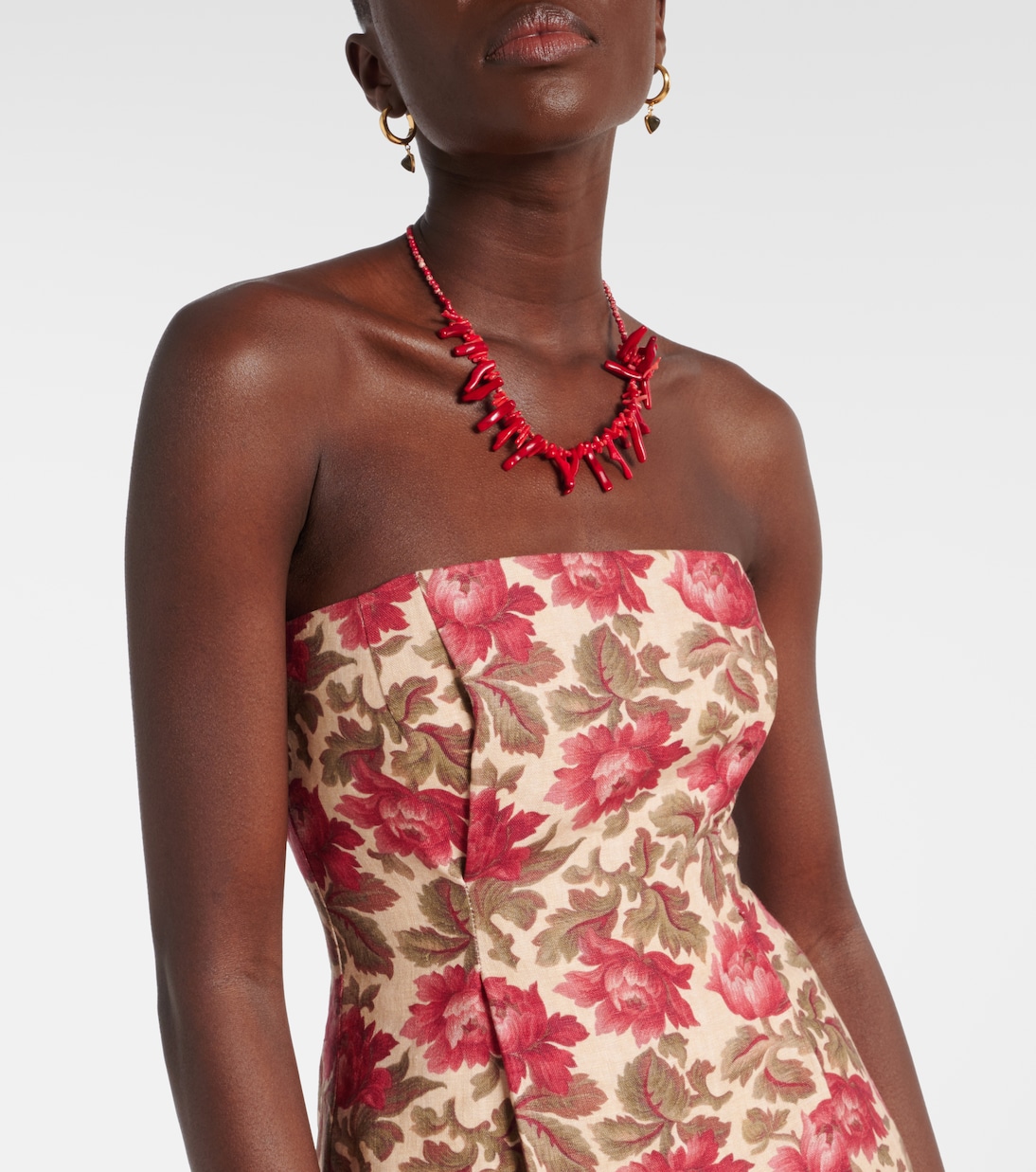 Robe bustier Rosalie en lin à fleurs | Posse